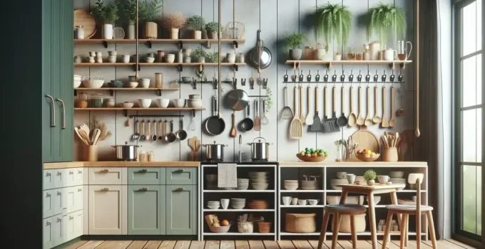 Dicas criativas para organizar cozinhas sem armários com estilo
